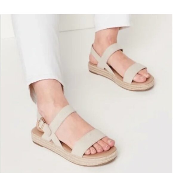 Old Navy Espadrille Flatform Beige Sandals Size 8 (New) - Picture 1 of 8